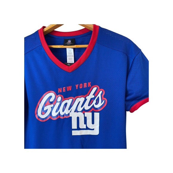NFL Team Apparel Other - NFL New York Giants Girls Mesh Jersey V Neck Short Sleeve Team Apparel Blue‎